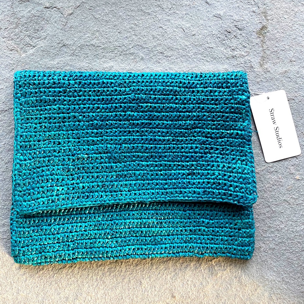 Straw Teal Clutch from Straw Studios